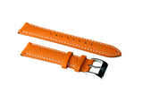 Pumpkin Padded Tumbled Leather Strap