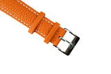 Pumpkin Padded Tumbled Leather Strap
