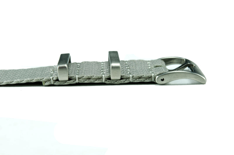 Silver Single Pass Seatbelt Watch Strap