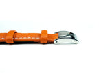 Pumpkin Padded Tumbled Leather Strap