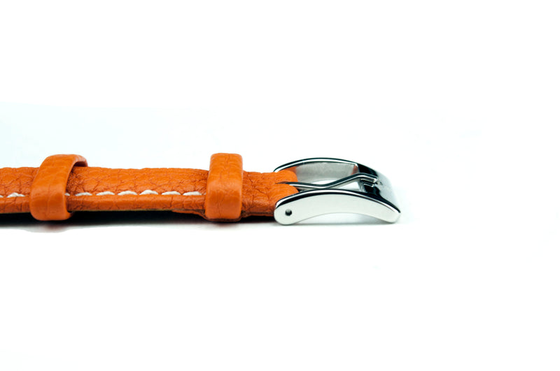 Pumpkin Padded Tumbled Leather Strap