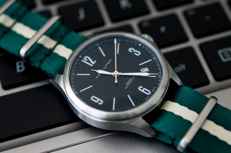 Sacramento Green Stripe Thin Seatbelt Nylon Watch Strap