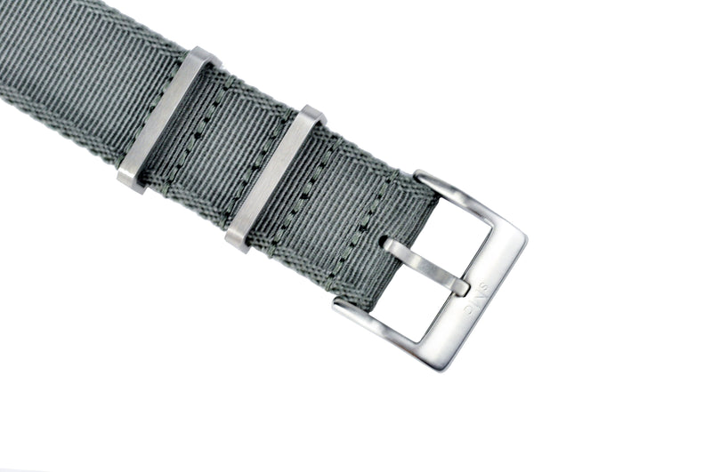 Grey Seatbelt Nylon Watch Strap