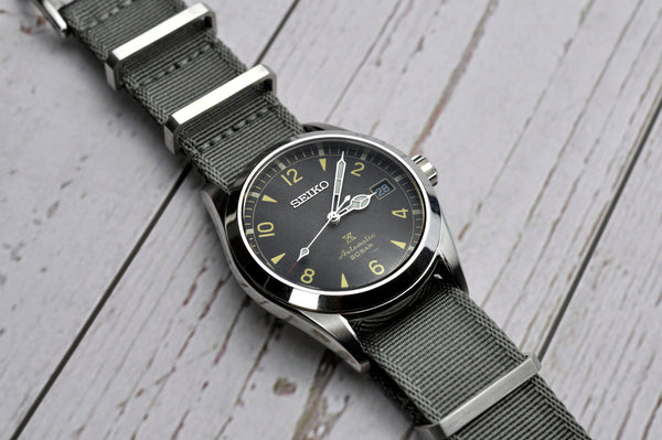 Grey Seatbelt Nylon Watch Strap