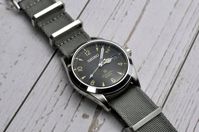 Grey Seatbelt Nylon Watch Strap
