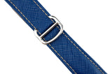 Blue Saffiano Leather Strap With Deployant Clasp