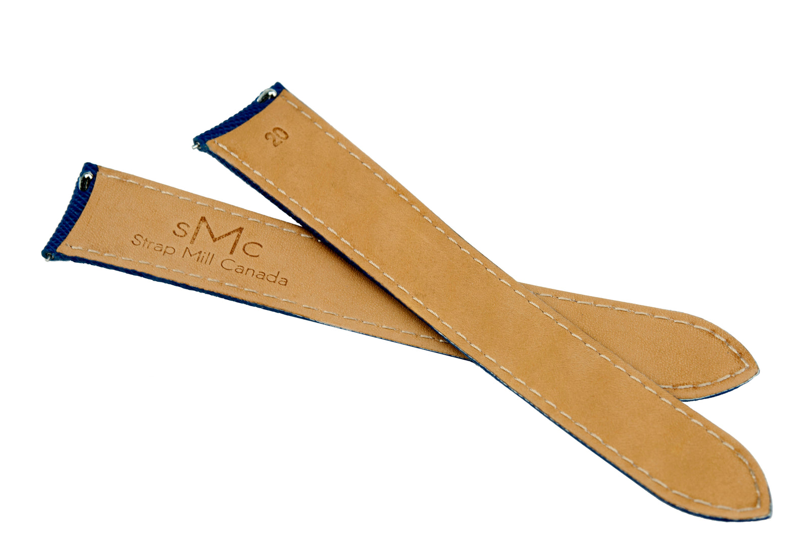 Blue Saffiano Leather Strap With Deployant Clasp – Strap Mill Canada
