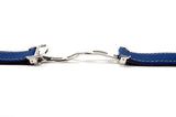 Blue Saffiano Leather Strap With Deployant Clasp