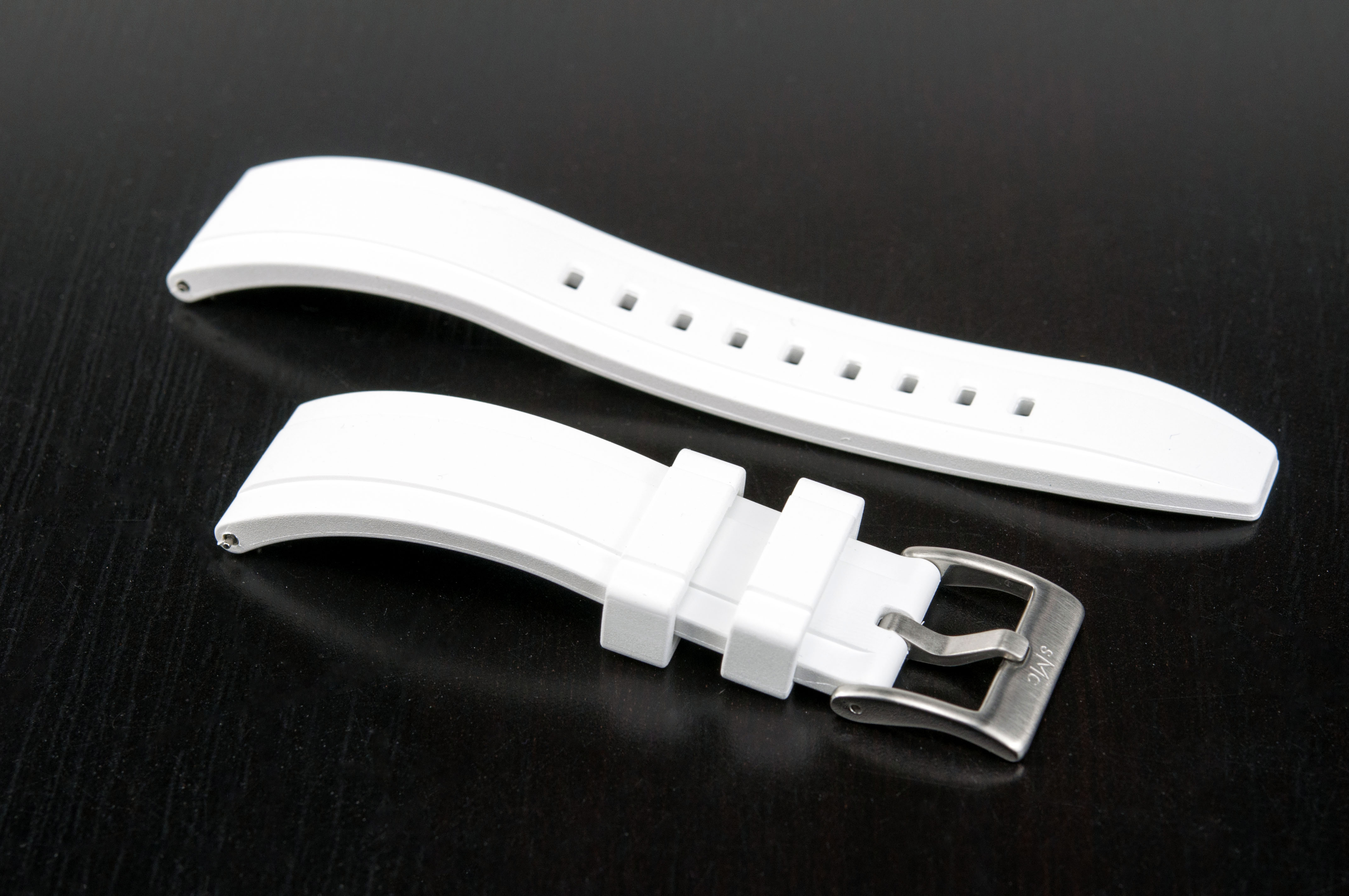White rubber top watch straps