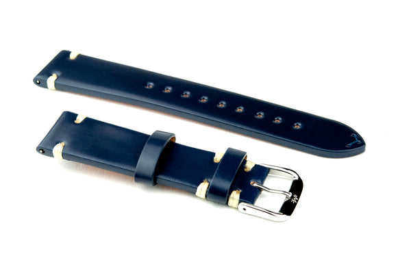 Vintage Blue Shell Cordovan Leather Strap