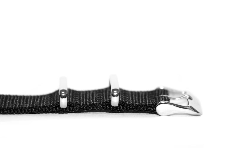 22mm Space Black Nylon Watch Strap (Classic Length)