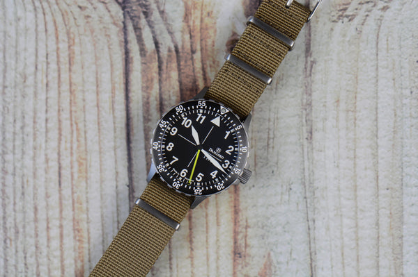 22mm Desert Sand Cross Stitched Nylon Watch Strap (Clearance)