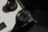 Black 2-Piece Thin Seatbelt Watch Strap (Extended Length Available)