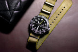 Olive Mustard Thin Seatbelt Nylon Watch Strap