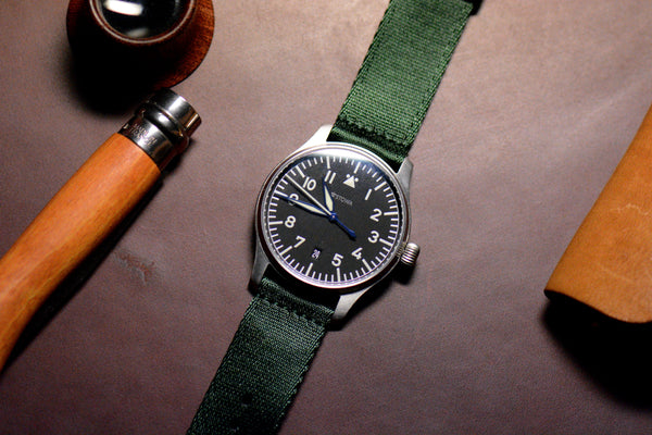 Forest Green 2-Piece Thin Seatbelt Watch Strap