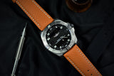 22mm Pumpkin Padded Tumbled Leather Strap (Clearance)