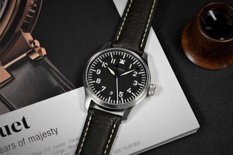 22mm Brown Padded Tumbled Leather Strap (Clearance)