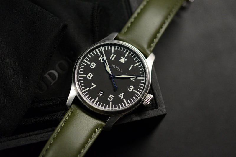 18/22mm Olive Italian Calf Leather Strap (Clearance)