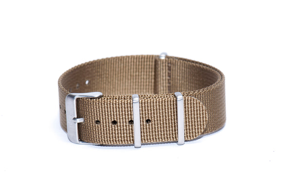 22mm Desert Sand Cross Stitched Nylon Watch Strap (Clearance)