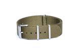 Strap Mill Canada Army Green cross stitched nato watch strap.