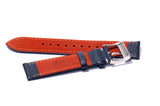 Blue Padded Tumbled Leather Strap