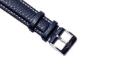 Blue Padded Tumbled Leather Strap