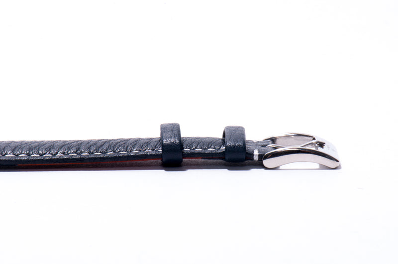 Blue Padded Tumbled Leather Strap