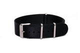 Black Thin Seatbelt Nylon Watch Strap