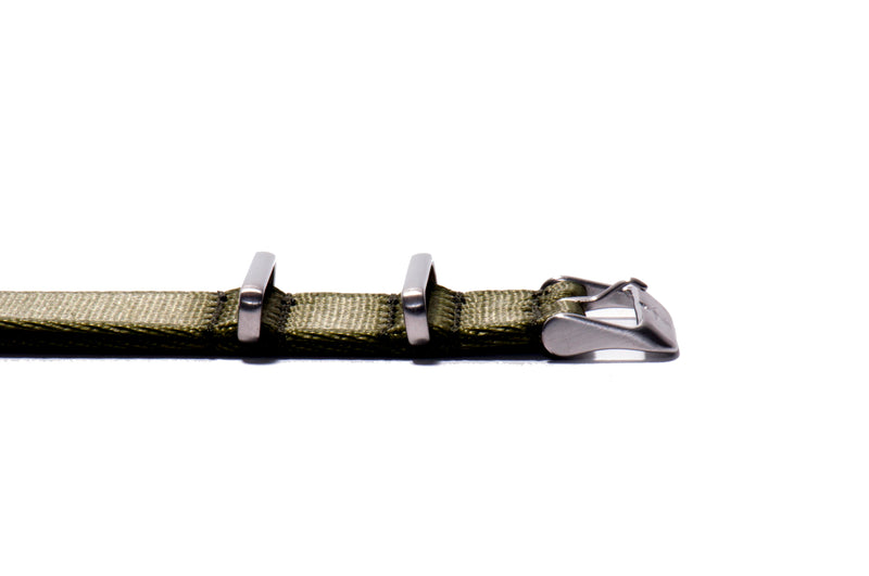 Olive Thin Seatbelt Nylon Watch Strap