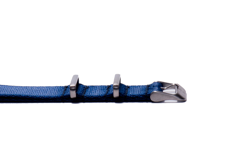 22mm Royal Blue Thin Seatbelt Nylon Watch Strap (Classic Length)