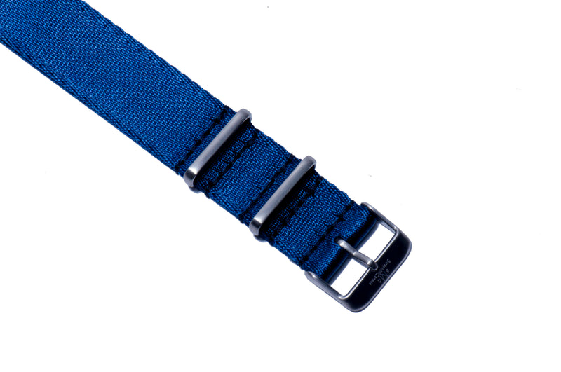 22mm Royal Blue Thin Seatbelt Nylon Watch Strap (Classic Length)