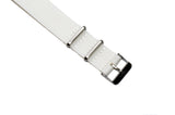 22mm Snow White Cross Stitched Nylon Watch Strap (Classic Length)