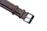22mm Brown Padded Tumbled Leather Strap (Clearance)