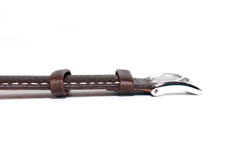 22mm Brown Padded Tumbled Leather Strap (Clearance)