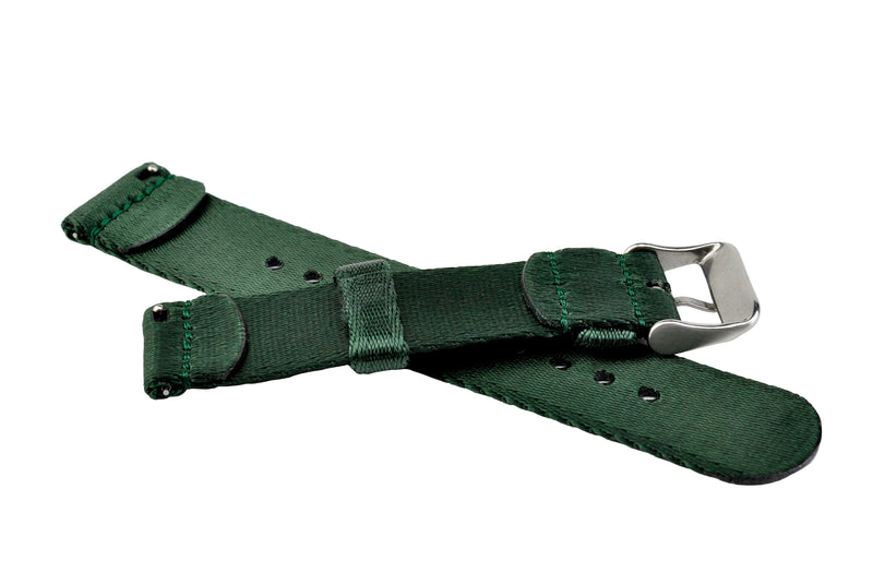 Forest Green 2-Piece Thin Seatbelt Watch Strap