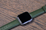 Olive Italian Calf Leather Strap for Apple Watch