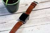 Vintage Chestnut Brown Leather Strap for Apple Watch