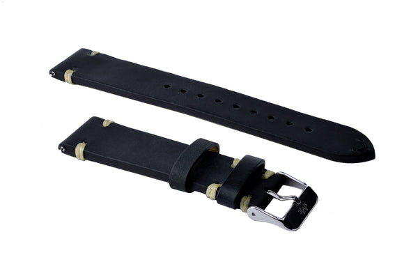 Vintage Black Leather Strap for Apple Watch